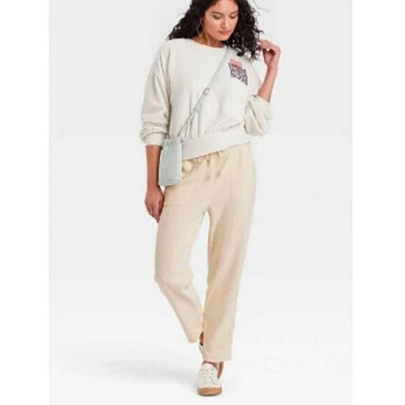 NWT Universal Thread terry textured high waist jogger paper bag style - Picture 1 of 6